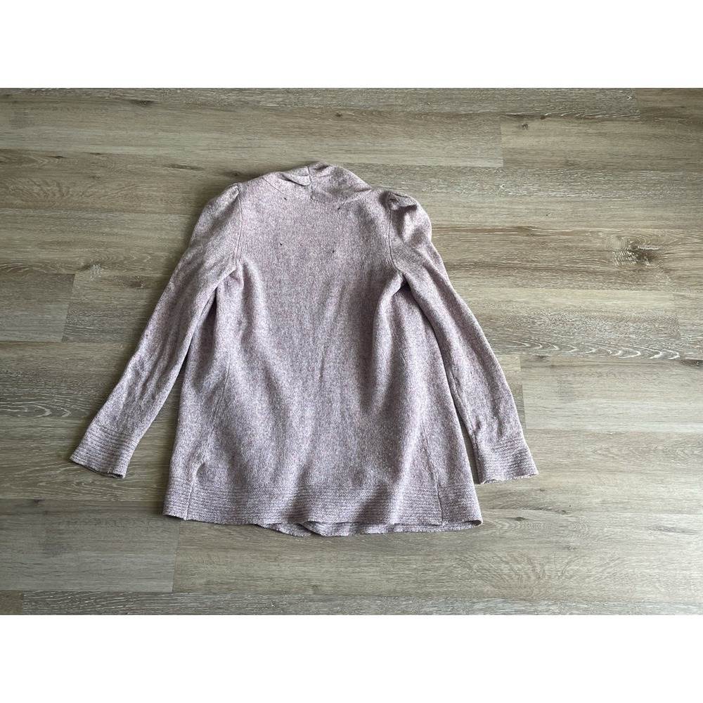 Anthropologie Womens Puff Shoulder Tokyo Map Cardigan Medium Pink Sweater Wool - Picture 9 of 9